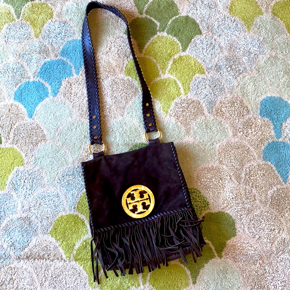 Tory Burch Fringe Suede Messenger Bag